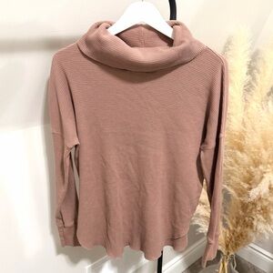 Aritzia Babaton Mauve Thermal Cowl Neck Sweater